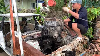 Restoration Car TOYOTA 1989 Antique | Restore classic car engine part 2