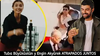 Engin Akyürek y Tuba Büyüküstün atrapados juntos en el set de la nueva serie