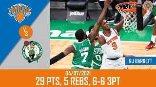 RJ Barrett's Full Game Highlights: 29 PTS, 5 REBS, 6-6 3PT vs Celtics | 20-21 NBA Season | 4/7/2021