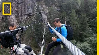 Alex Honnold Rappels Into a Ravine | Running Wild With Bear Grylls