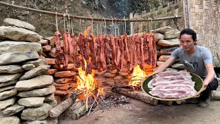 Zon brings smoked wild boar goes to market sell, Take care of the pet, Cooking, Vàng Hoa