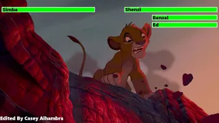 The Lion King (1994) Hyenas Chasing Simba with healthbars