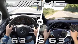 Mercedes S63 vs C63 AMG ACCELERATION & TOP SPEED POV AutoBahn