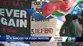 Fence placed around pro-Palestinian protest at Sacramento State