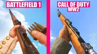 BATTLEFIELD 1 Guns Reload Animations vs Call of Duty WW2