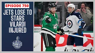 Winnipeg Jets lose to Dallas Stars, Gabriel Vilardi injured, travel to Carolina