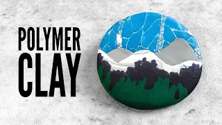 Polymer Clay Mountain Pin Badge Brooch | DIY Liquid Sculpey | Clay For Beginners