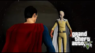 GTA V - Superman vs Saitama In SPACE!