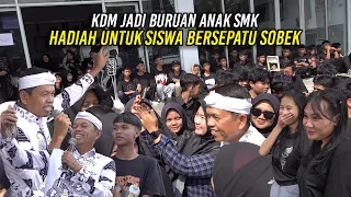 KE KUNINGAN KDM JADI BURU4N ANAK SMK | BERI HADIAH KE SISWA BERSEPATU SOBEK