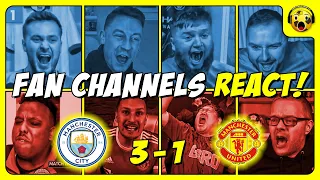 MAN CITY & MAN UTD FANS REACTION TO MAN CITY 3-1 MAN UTD | PREMIER LEAGUE