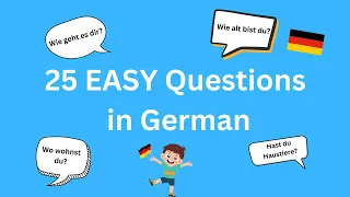 25 EASY Questions in GERMAN 🇩🇪 | German for children | German Vocabulary | KidsGerman