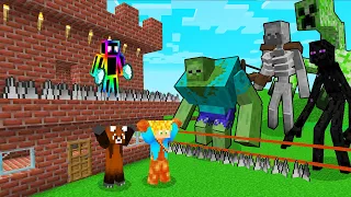 BASE SECRETA DE TIJOLOS 100% SEGURA CONTRA MONSTROS MUTANTES NO MINECRAFT !