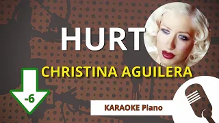 HURT (Christina Aguilera) - KARAOKE Piano LOWER KEY