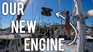 It's a tight fit!!! - Getting a Yanmar 4JH110 diesel engine into our 50-foot sailboat | AHOD 22
