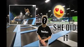 TEACHING A HOT GIRL HOW TO BACK FLIP