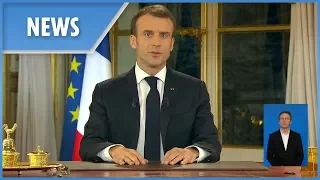 Emmanuel Macron addresses the nation as he surrenders to Paris rioters