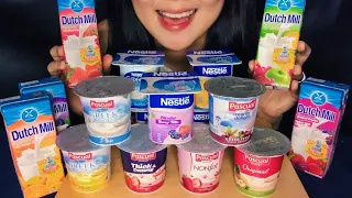 [MUKBANG] Nestlé Yogurt vs. Pascual Yogurt + Dutch Mill (ASMR-Mukbang) NO TALKING!
