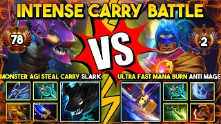 INTENSE PROS CARRY BATTLE | MONSTER AGILITY STEAL SLARK VS. ULTRA FAST MANA BURN SPEED ANTI MAGE