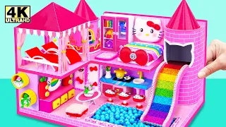Make Hello Kitty Pink Castle has Relax Room, Bedroom, Rainbow Slide, Kitchen ❤️ DIY Miniature House