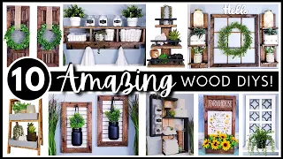 TOP 10 AMAZING WOOD Home Decor DIYs | HIGH END Looks with LOW COST Wood | BEST Easy Wood Projects!