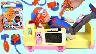 Blippi Visits Toy Ambulance Hospital for Doctor Checkup & Coloring Activities with Imagine Ink!
