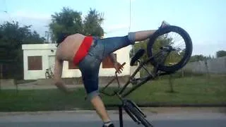 BMX Bike Rider Can't Handle Rail