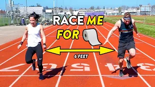 Beat Me In A Race, Win Toilet Paper! (Ft. Social Distancing)