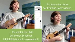 Es tönen die Lieder (Kanon) // Ukulele Playalong // Basics 1 // Kinderlieder EINFACH begleiten