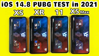 iPhone XS vs iPhone XR vs iPhone 11 vs XS Max PUBG TEST in 2021🔥 - iOS 14.8 PUBG MOBILE TEST👿