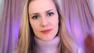 Soft Whispers 💜 Slow Hair Brushing 💜 ASMR 💜 Pleasant White Noise