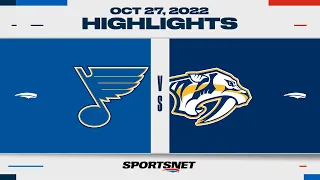 NHL Highlights | Blues vs. Predators - October 27, 2022