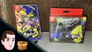 Splatoon 3 + Splatoon 3 Switch Pro Controller Unboxing