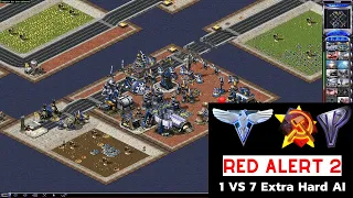 Red Alert 2 Yuri's Revenge - 1 Allied vs 7 Extra Hard Ai