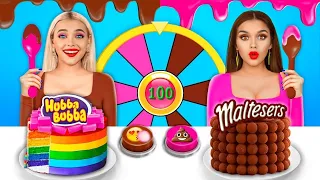 Desafío 100 Capas de Chocolate VS Chicle | Guerra de Soplar Chocolate VS Comida Real por RATATA BOOM