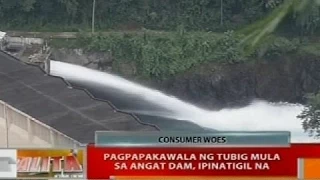 BT: Pagpapakawala ng tubig mula sa Angat Dam, ipinatigil na