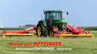 Gras maaien met JD. 7810 en Pottinger. Melkv. Dorresteijn Woldendorp.