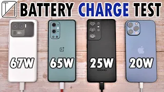 Xiaomi Mi 11 Ultra vs OnePlus 9 Pro vs Samsung S21 Ultra vs iPhone 12 Pro Max Charging Speed Test