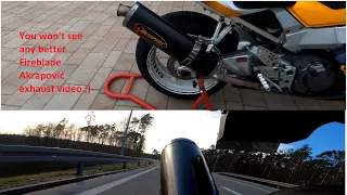 CBR 929 RR Fireblade Epic Akrapović exhaust sound | without wind noise