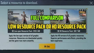 Difference between Low-Spec Resource Pack or HD Resource Pack | Comparison | BGMI | Hidden One