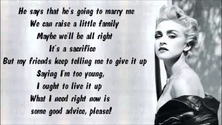Madonna - Papa Don't Preach Karaoke / Instrumental with lyrics on screen