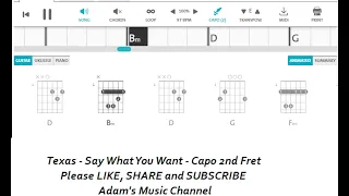 Texas - Say What You Want - Capo 2nd Fret,