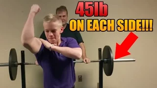 13 year old bench presses 135 lbs!!