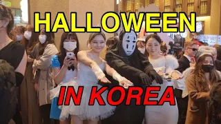 [4K]Halloween in itaewon korea  2021 with sexy girls monsters mask and squid game costume 이태원 할로윈 축제