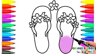 Coloring pages for Girls Shoes Learn Colors
