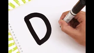 How to turn Letter D Into a cute Cartoon Cat