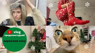 Vlogmas#682 Покрасила волосы/Наряжаем ЕЛКУ/Украшаем комнату к новому году