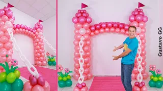 balloon decoration ideas 😍 balloon castle - birthday decoration ideas at home - Gustavo gg