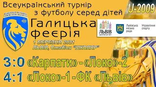 "Карпати" - "Локо"-2 Ужгород 3:0 & "Локо"-1 - ФК"Львів" 4:1. U-2009. "Галицька феєрія 2021" 1.03.21