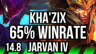 KHA'ZIX vs JARVAN IV (JGL) | 65% winrate, 5k comeback | BR Diamond | 14.8