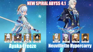 NEW SPIRAL ABYSS 4.1 C0 Ayaka Freeze & C0 Neuvillette Hypercarry | Spiral Abyss 4.1 | Genshin Impact